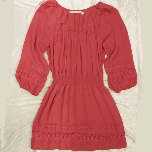 Chelsea & Violet Vintage Coral Dress with Crochet - Picture 2 of 10
